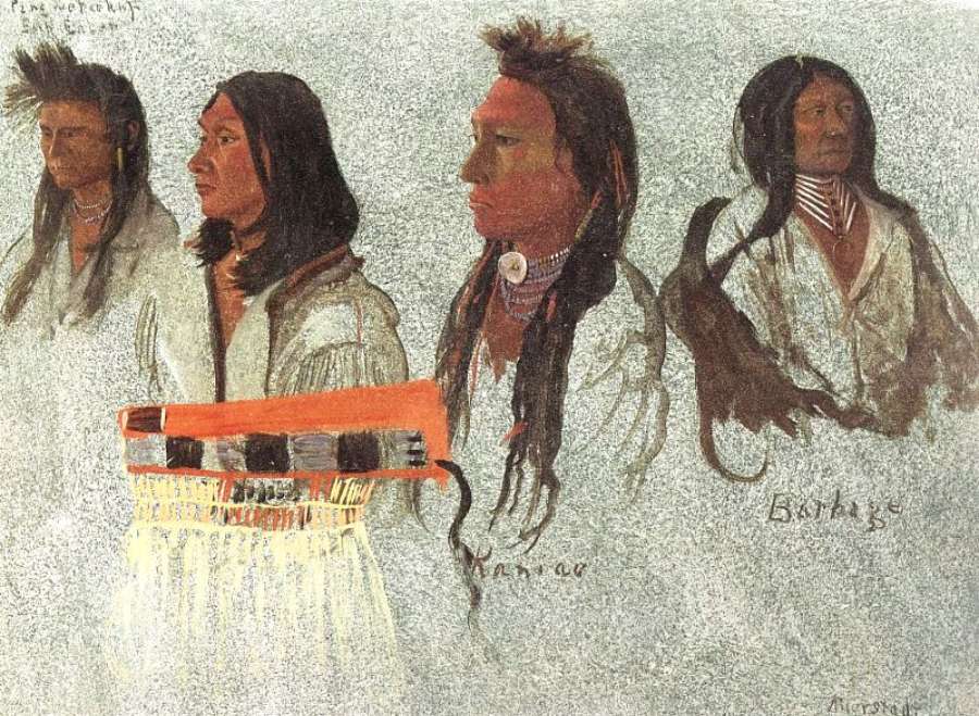 Four Indians 1859 by Albert Bierstadt