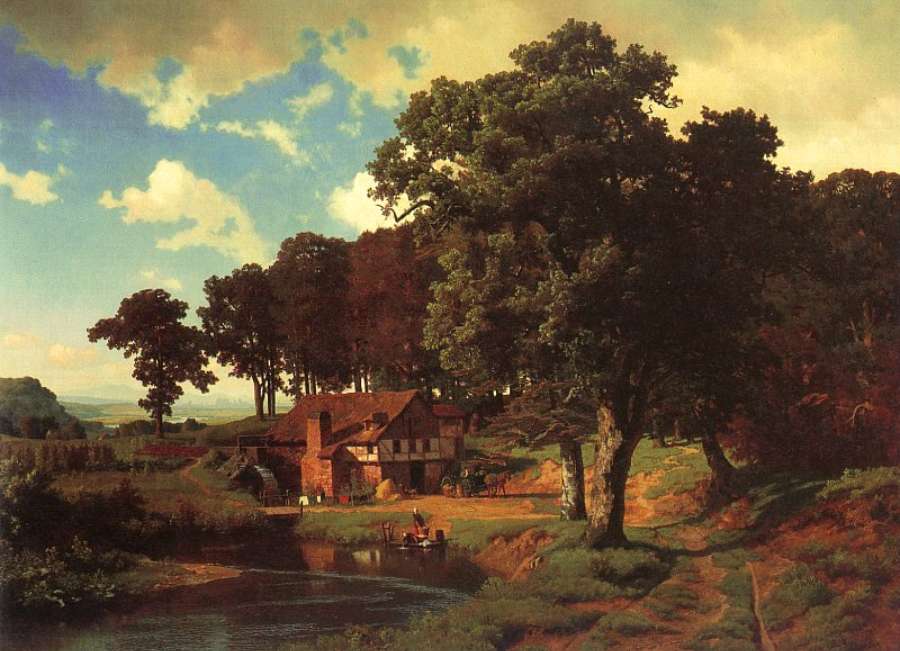 Rustic Mill 1855 by Albert Bierstadt