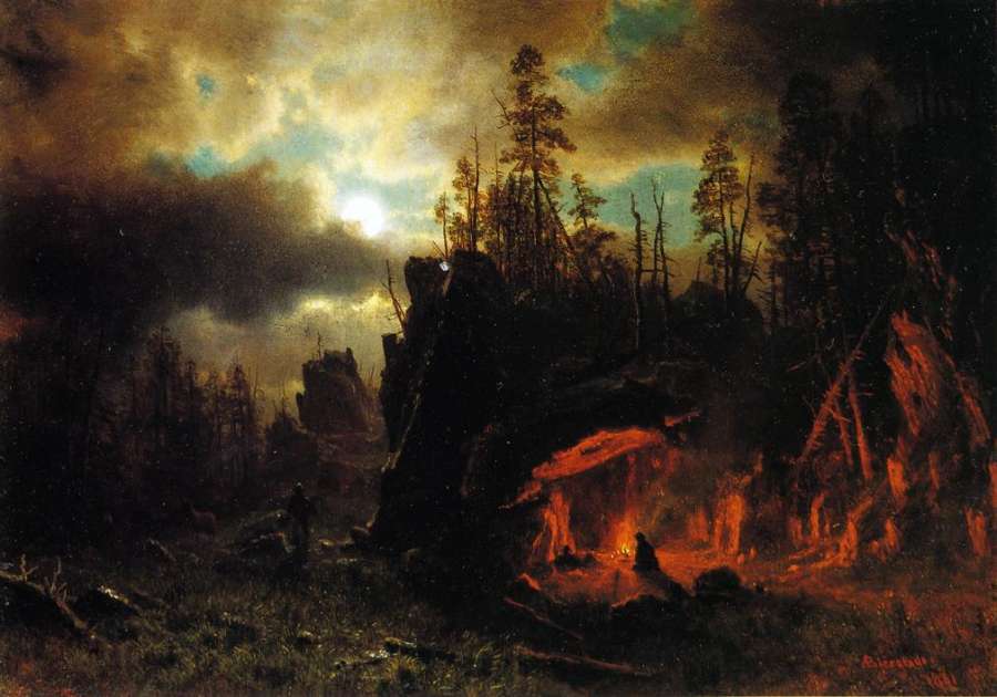The Trappers' Camp 1861 by Albert Bierstadt
