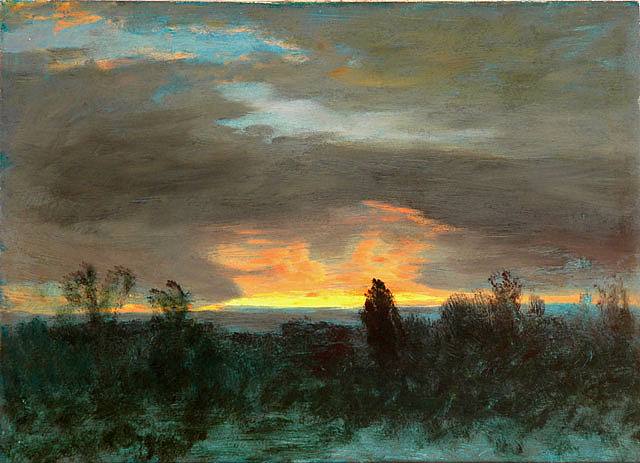 Sunset -Landscape by Albert Bierstadt