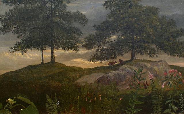 Landscape with Cows by Albert Bierstadt
