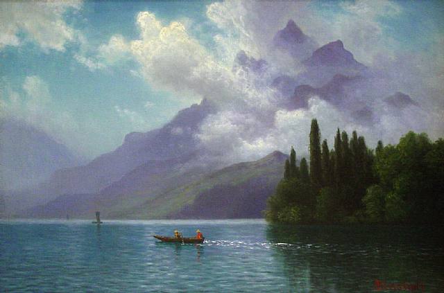 Lake View, Italian Alps by Albert Bierstadt