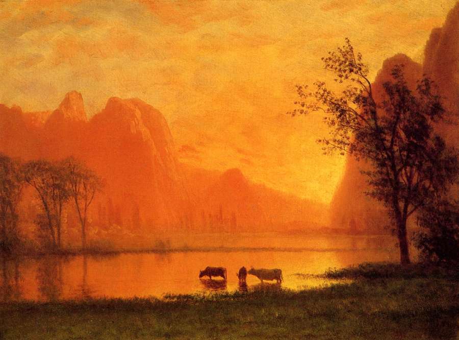 Sundown at Yosemite by Albert Bierstadt