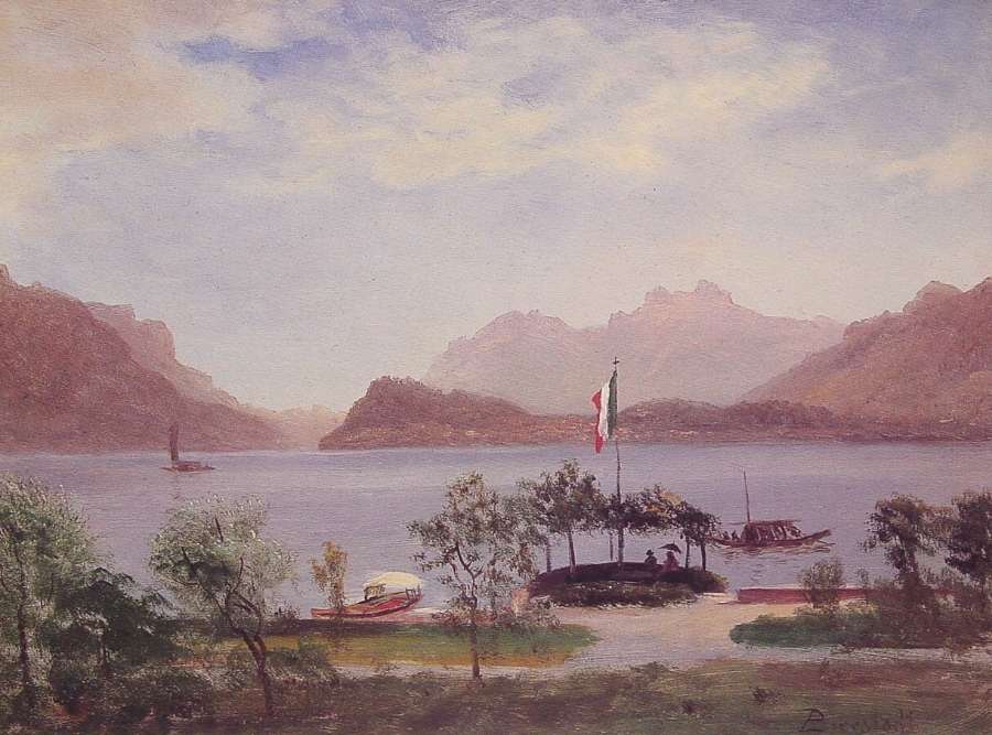 Italian Lake Scene by Albert Bierstadt