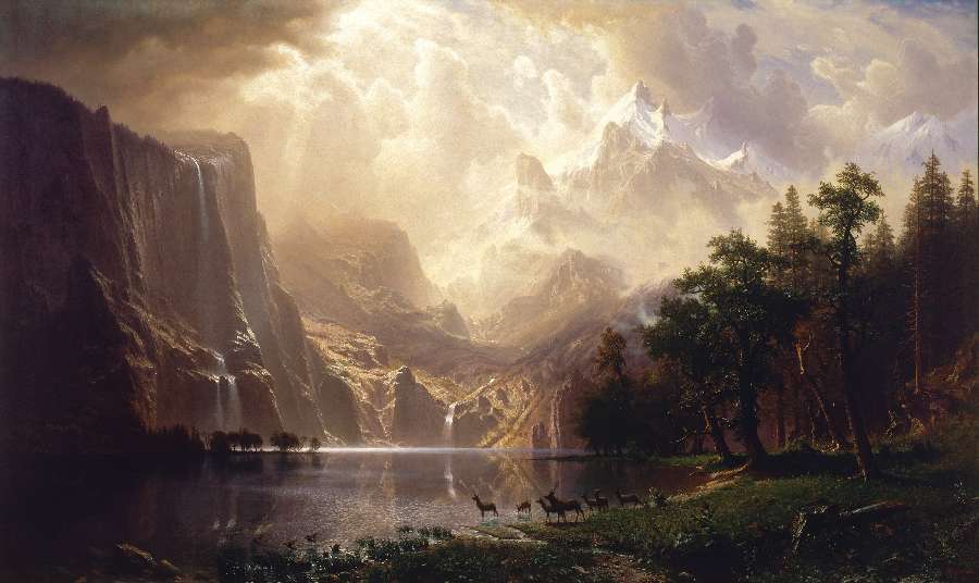 Among The Sierra Nevada Mountains California by Albert Bierstadt