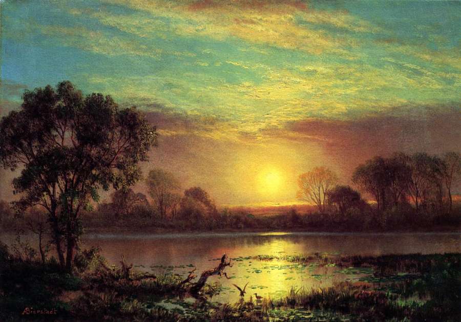 Evening  Owens Lake  California by Albert Bierstadt