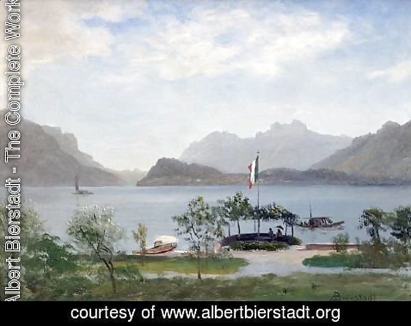 Albert Bierstadt - Lakeshore In Northern Italy,  c 1855