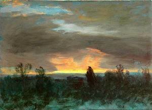 Albert Bierstadt - Sunset -Landscape