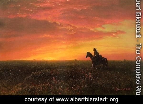 Albert Bierstadt - On the Plains, Sunset