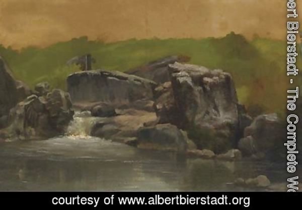 Albert Bierstadt - Rocks and Stream, Westphalia, Germany
