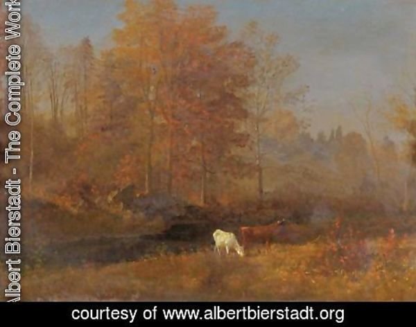 Albert Bierstadt - Landscape With Cows 2