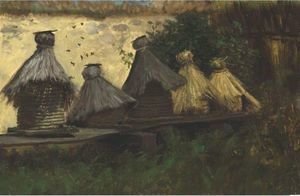 Albert Bierstadt - Bees, Honey And Pots