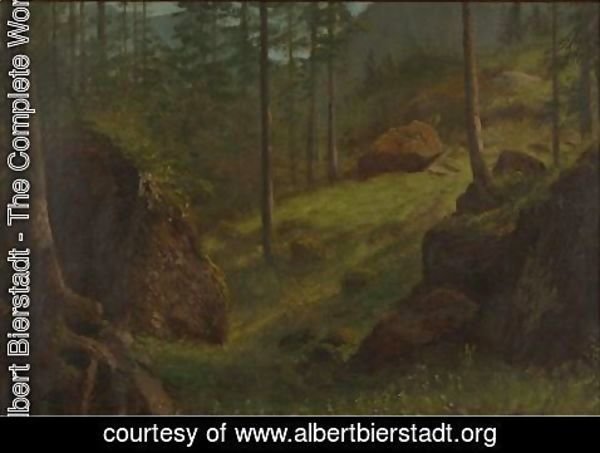 Albert Bierstadt - Wooded Hillside