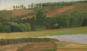 Albert Bierstadt - Landscape with Pond, Westphalia, Germany
