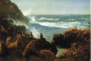 Albert Bierstadt - Sea Lions, Farallon Islands