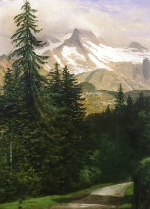 Landscape with Snow Capped Mountains
