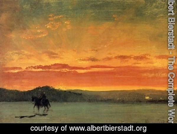 Albert Bierstadt - Indian Rider at Sunset