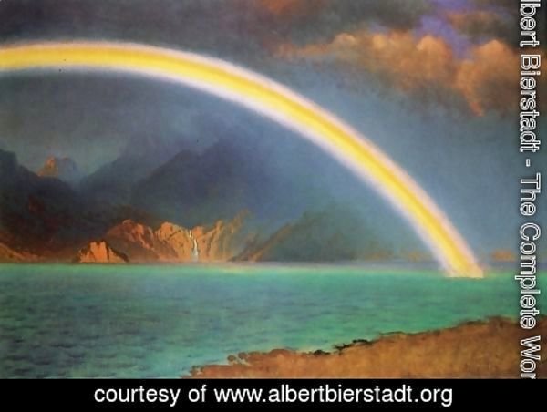 Albert Bierstadt - Rainbow over Jenny Lake, Wyoming