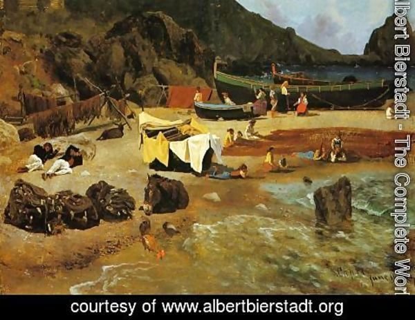 Albert Bierstadt - Fishing Boats At Capri