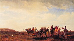 Albert Bierstadt - Indians Travelling Near Fort Laramie