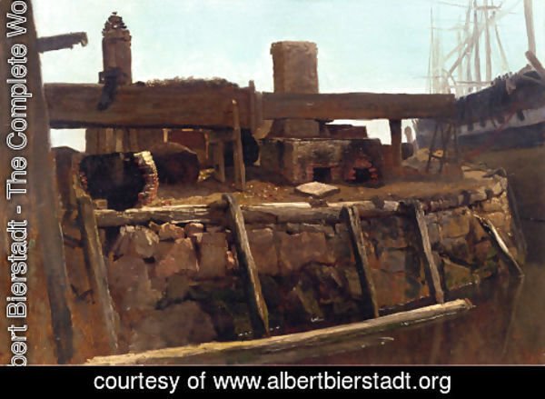 Albert Bierstadt - Wharf Scene