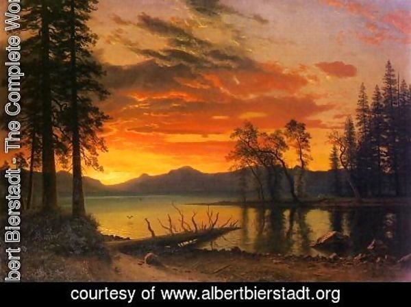Albert Bierstadt - Sunset Over The River