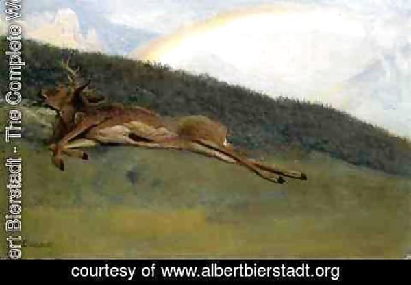 Albert Bierstadt - Rainbow Over A Fallen Stag