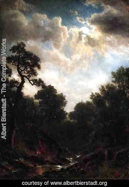 Albert Bierstadt - Moonlit Landscape2
