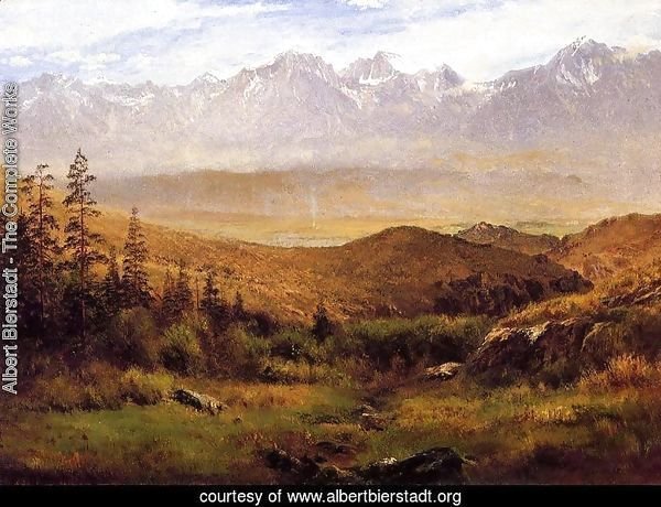 Albert Bierstadt In The Foothills Of The Mountais Painting Reproduction ...