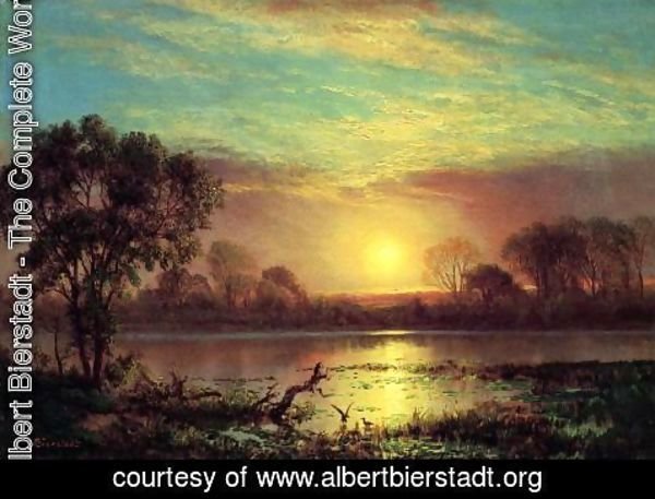 Albert Bierstadt - Evening  Owens Lake  California