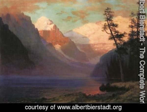 Albert Bierstadt - Evening Glow  Lake Louise
