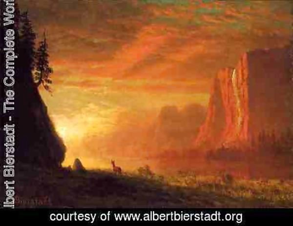 Albert Bierstadt - Deer At Sunset