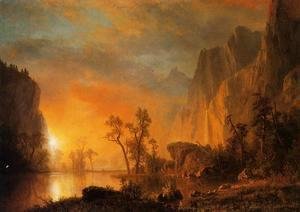 Albert Bierstadt - Sunset In The Rockies