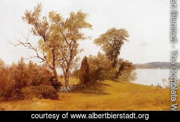 Albert Bierstadt - Sailboats On The Hudson At Irvington