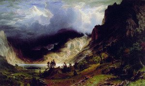 Albert Bierstadt - Storm in the Rocky Mountains, Mt. Rosalie, published 1869
